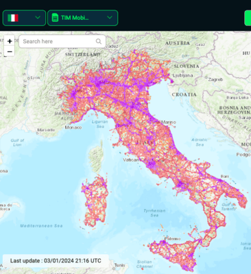 TIM: mapa z nperf.com