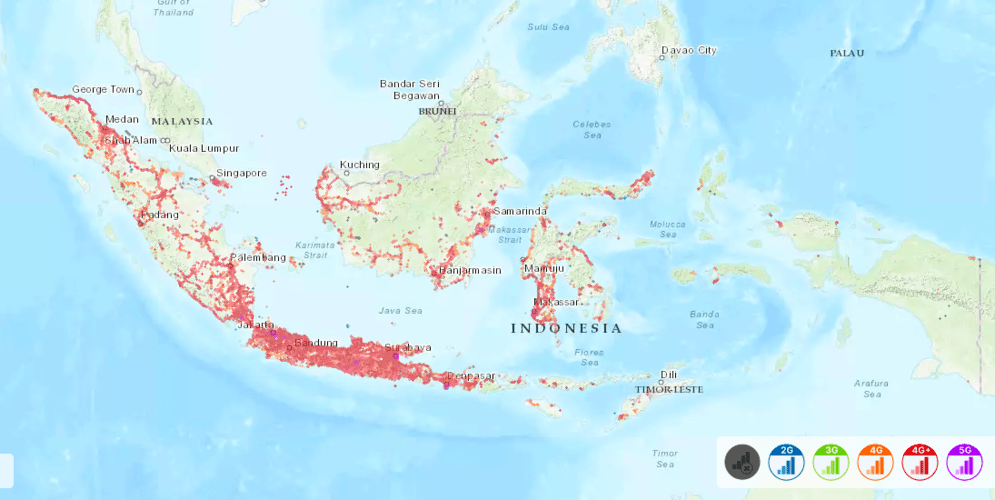 3+Indosat mapa z nperf.com